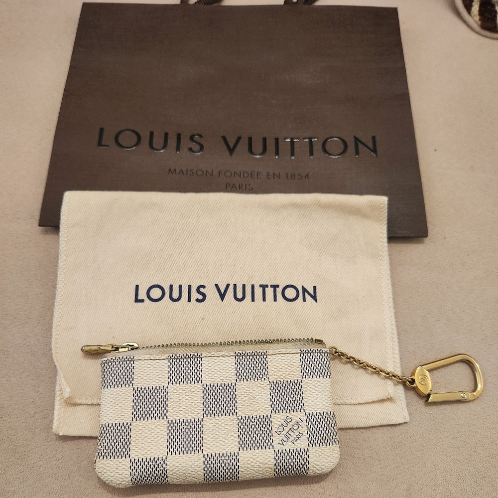 Authentic Louis Vuitton Damier Azure Key Pouch